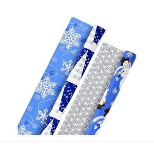 2 Pack Hallmark Christmas Two-Sided Gift Wraper